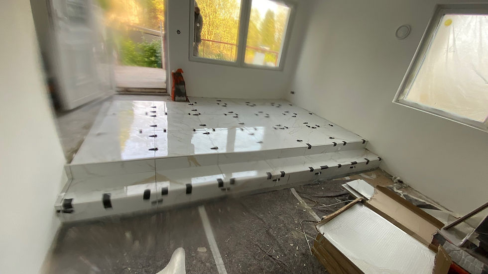 Miniature : Pose des carreaux 