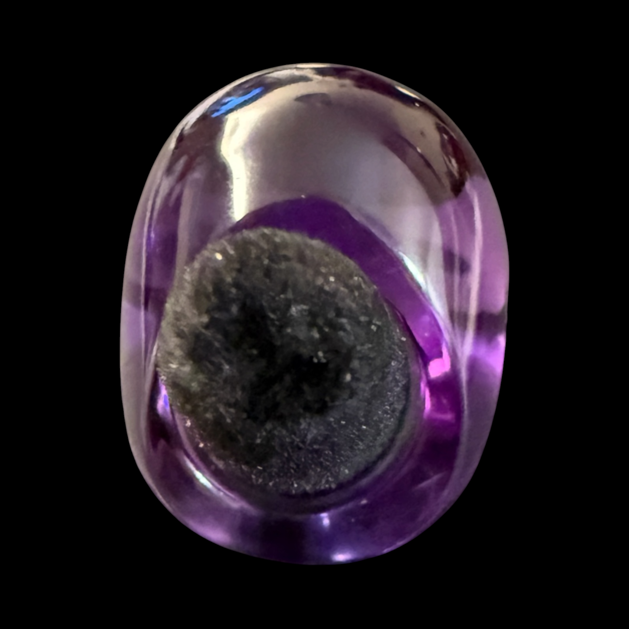 NOS 1960s Purple Lucite Dome Ring-Size 5.5