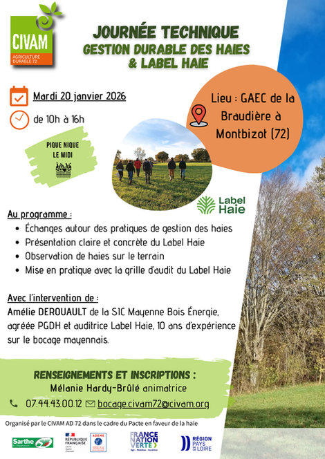 Journée technique – Gestion durable des haies & Label Haie