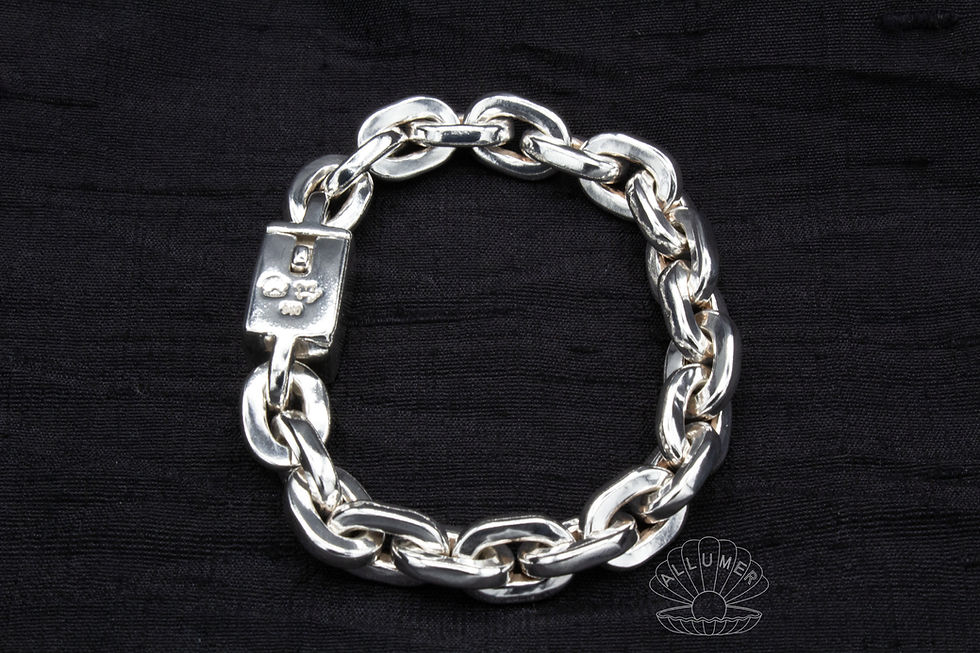Handmade Argentium® Silver 10mm Anchor Chain Bracelet