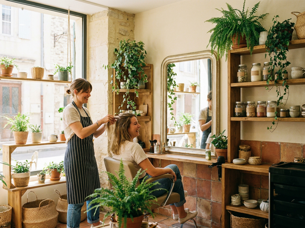 Cliente dans un salon de coiffure