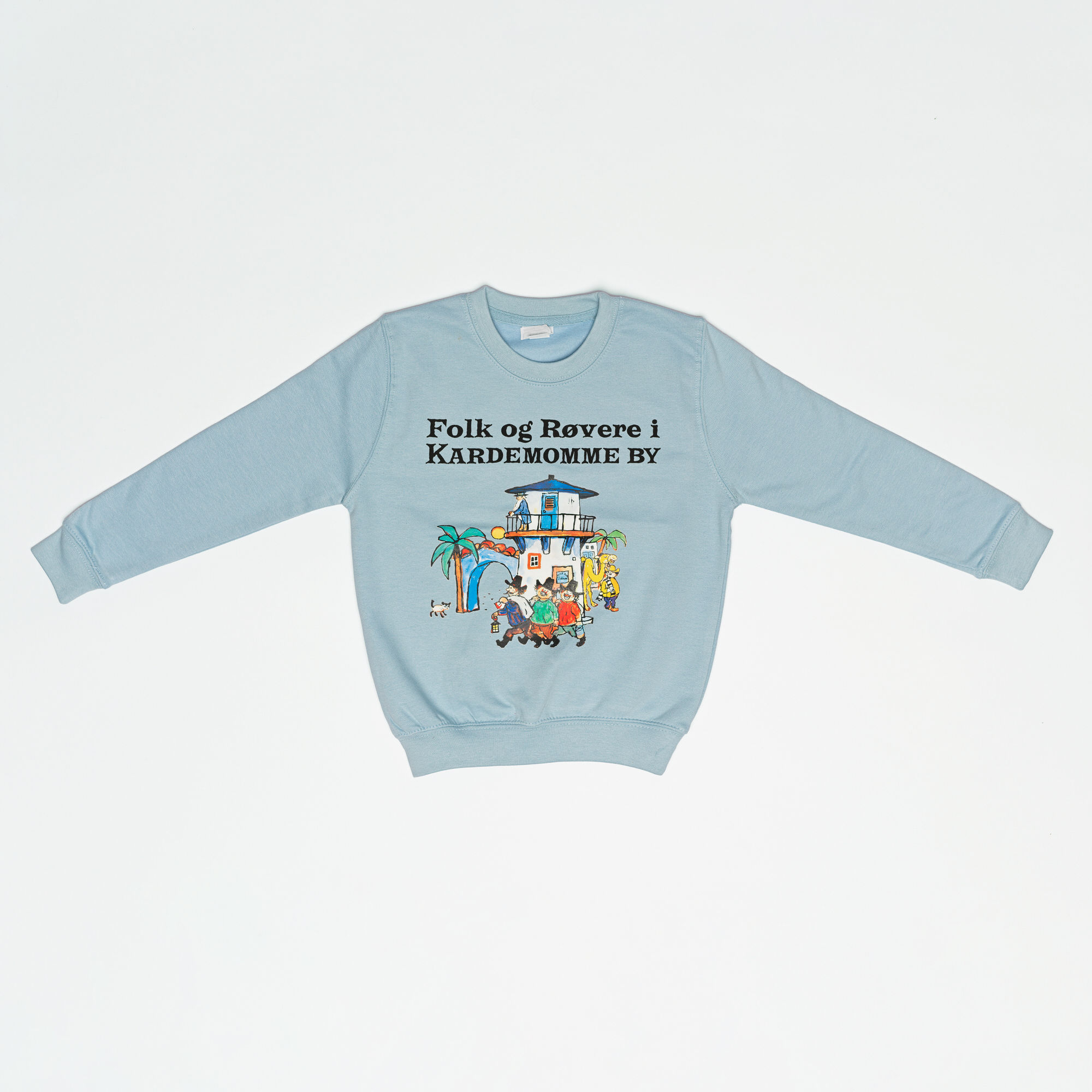 Folk og Røvere i Kardemomme By (Børnesweatshirt) – Lyseblå