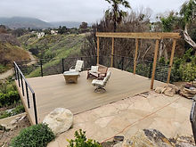 Elevated hillside deck on engineered posts built by Danny Deck Construction in Los Angeles