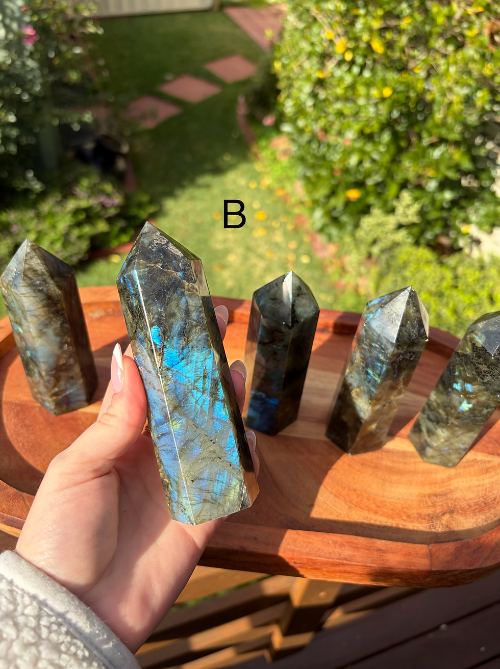 Thumbnail: Blue Flash Labradorite Crystal Tower - 13cm