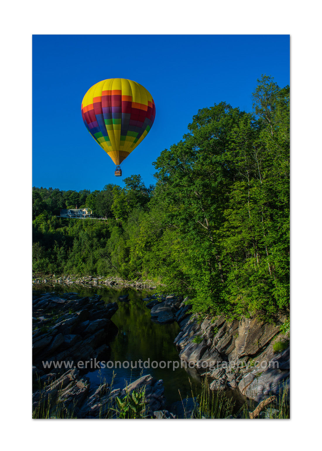 Balloon over the Ottoquechee River, Hartford, VT, Cards and Prints
