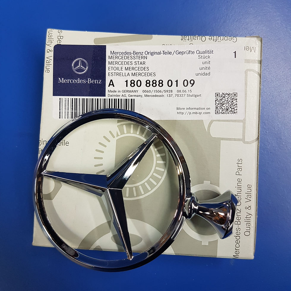 Mercedes W105 – W180 & W110 - W112 Fintail Grill Star - 180 888 01 09, 1808880109 Box & Star