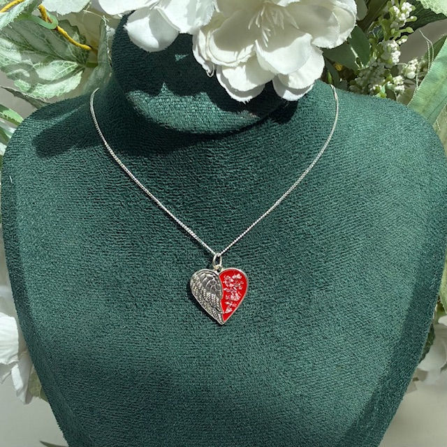 Thumbnail: Angel wing heart necklace