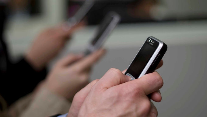 People on their phones