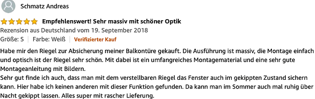 ERABOS Kundenrezension - ERABOS Einbruchschutz Kundenmeinung