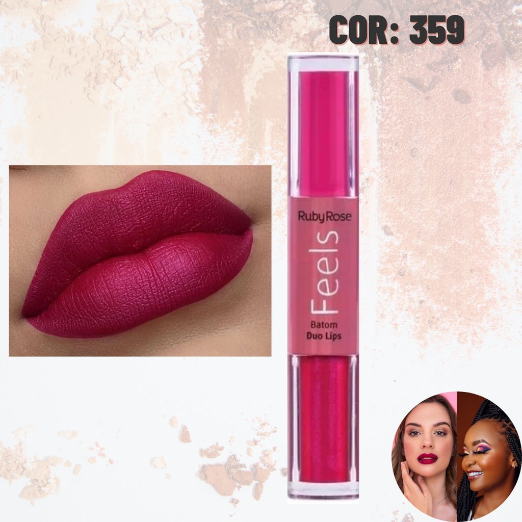 Batom Feels Lips Metálico Matte Ruby Rose