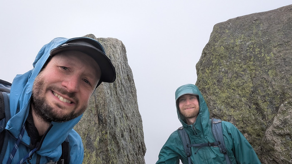 Rob and Conor at the top of Tryfan