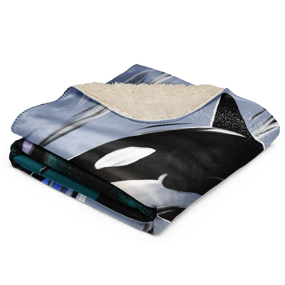 Thumbnail: Keet (Killer Whale) Sherpa blanket