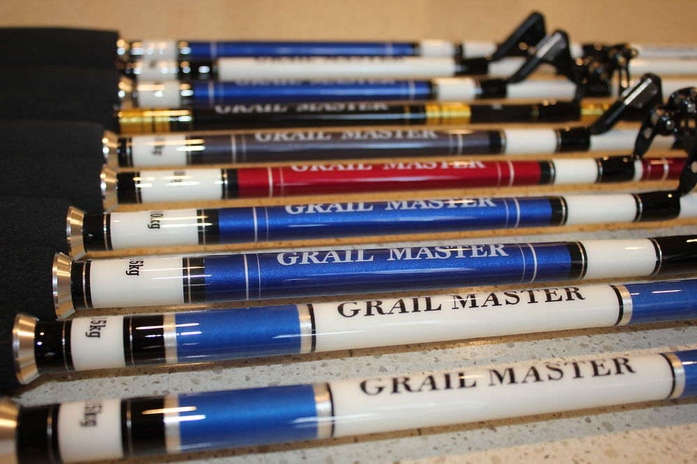 Custom light tackle fishing rods, display ideas, Australia made