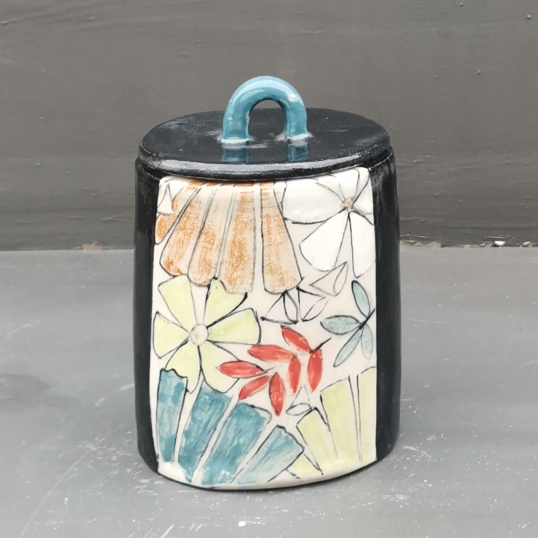 Flower Carnival lidded jar