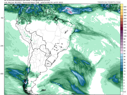 Previsão de chuva para 30 de junho 2022