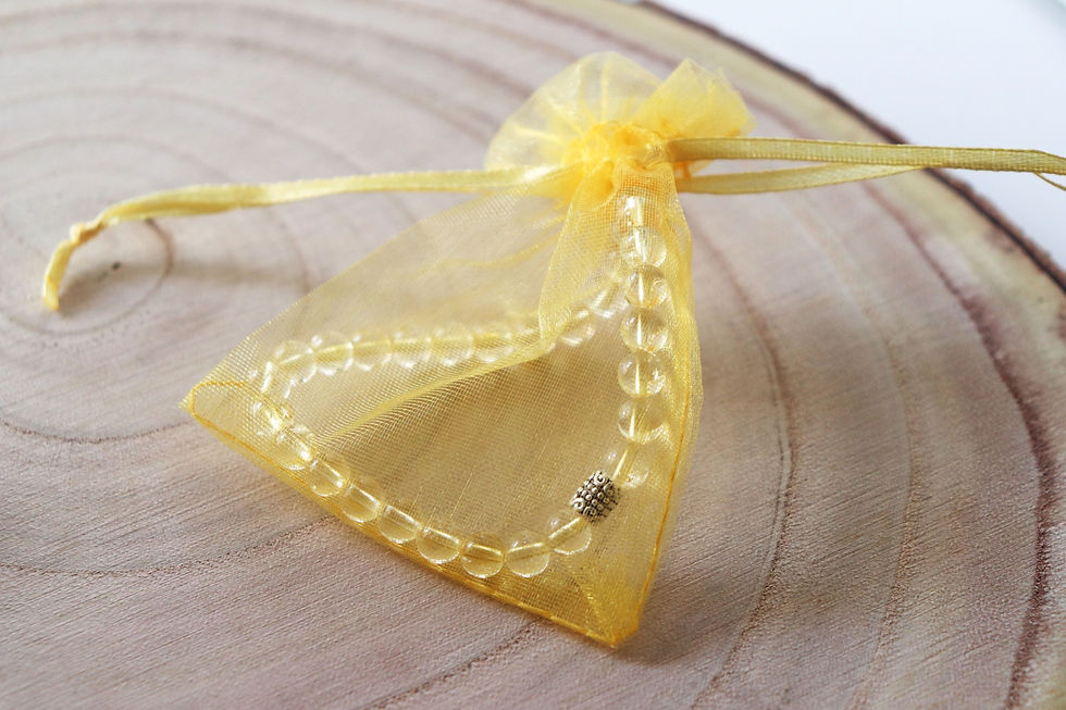Miniature : Bracelet Citrine - perles 6mm - Perle tibétaine argentée
