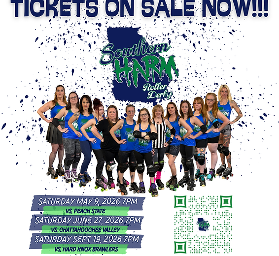 Southern Harm Roller Derby 2026 Season Schedue