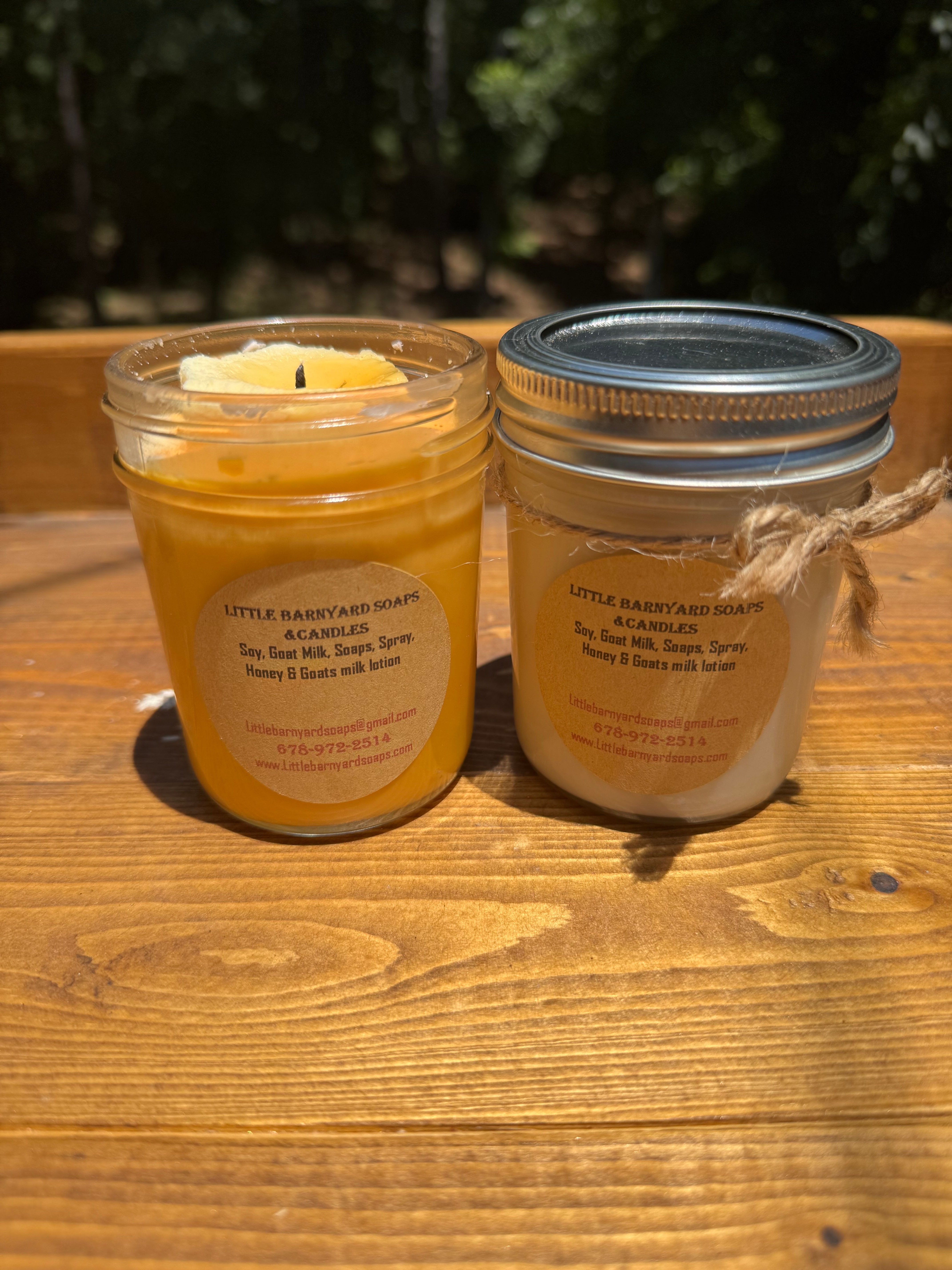 soy candle jar without lid and with lid