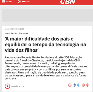 RADIO CBN SP - USO DA TECNOLOGIA