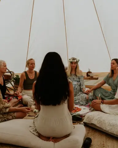 Mom blessing ceremony in tent