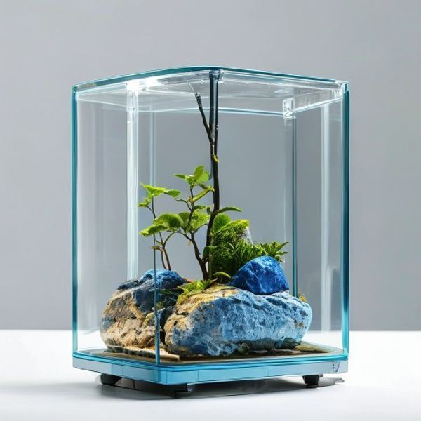 Pro - Terrarium Glass Tank - Sliding Doors - Small - Blue - All About Your Animals