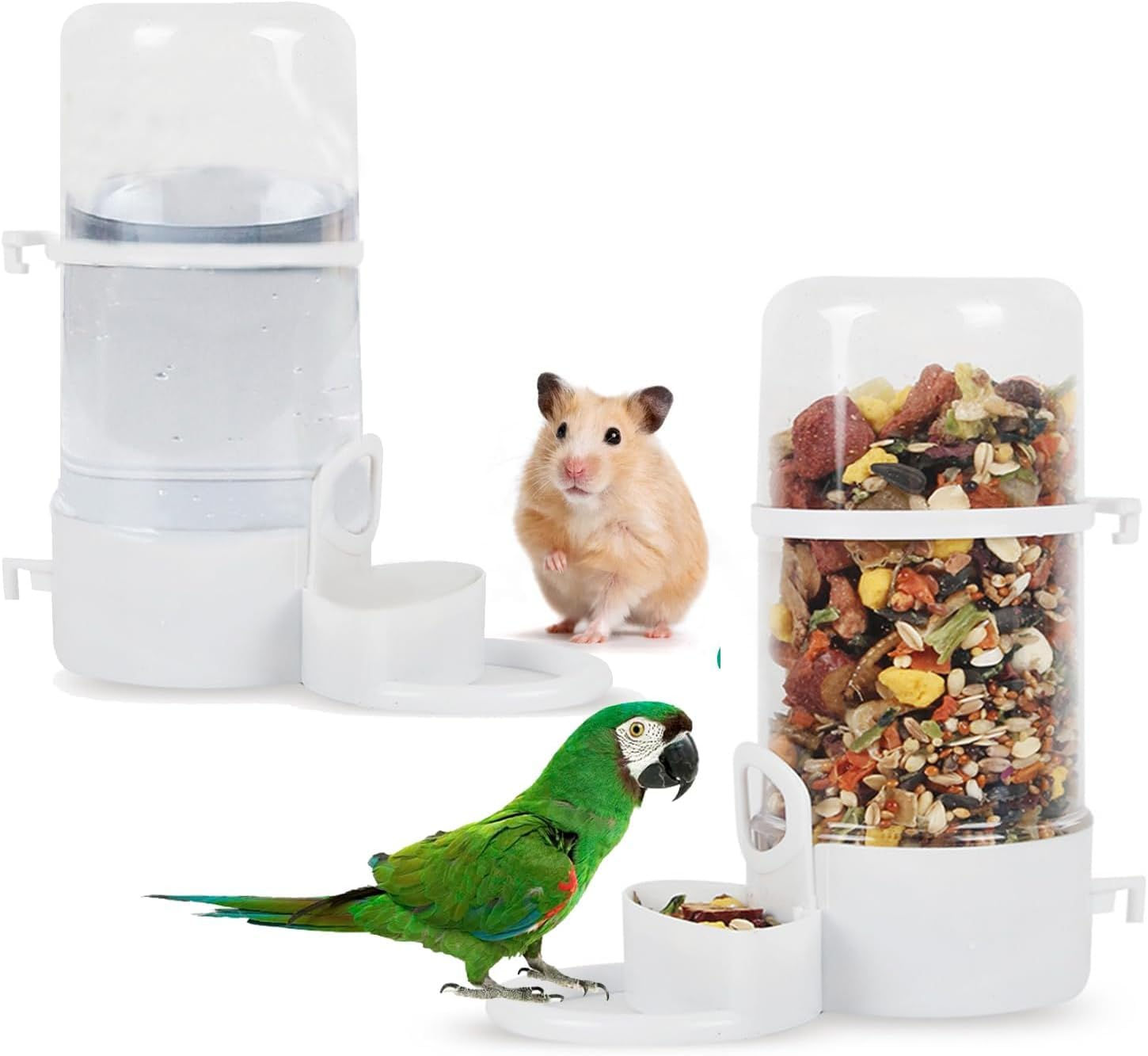 2 pcs bird feeder water dispenser bird feeder and drinker set automatic bird fee