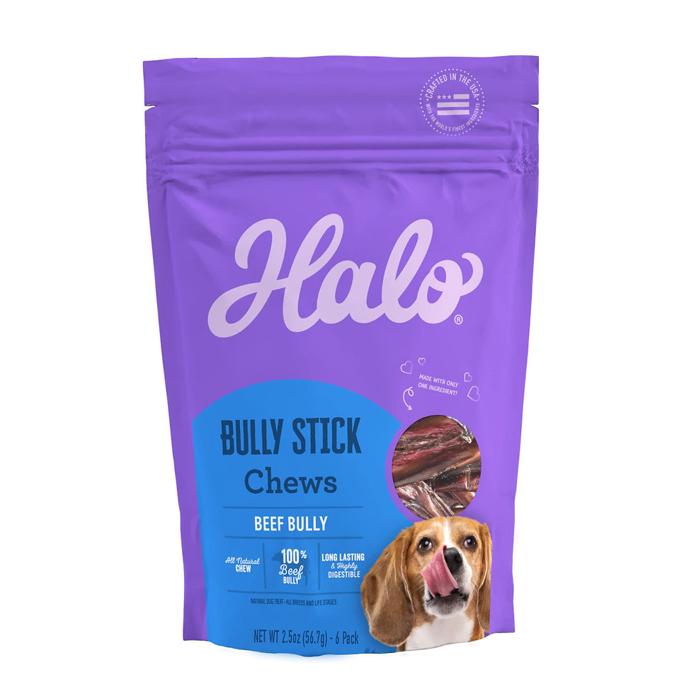 Halo Bully Stick Chews Dog Treats 2.5-OZ Pouch for dogs