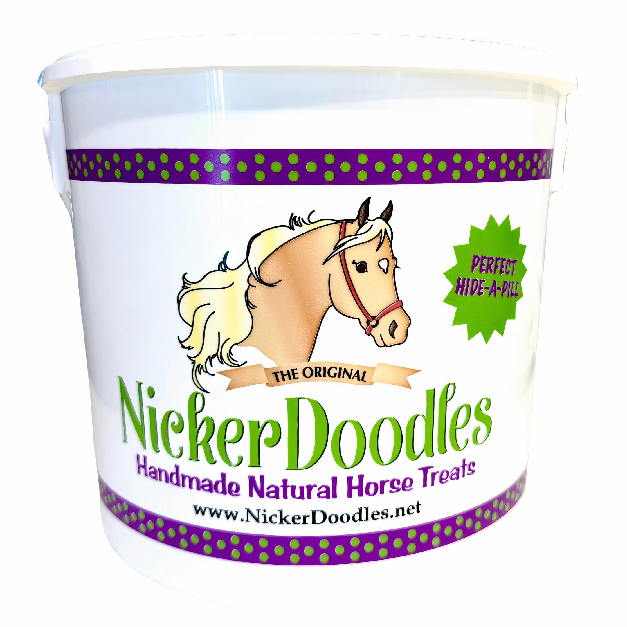 NickerDoodles Horse Treats - 1 lb Pail - Effortlessly Give Medications with Our