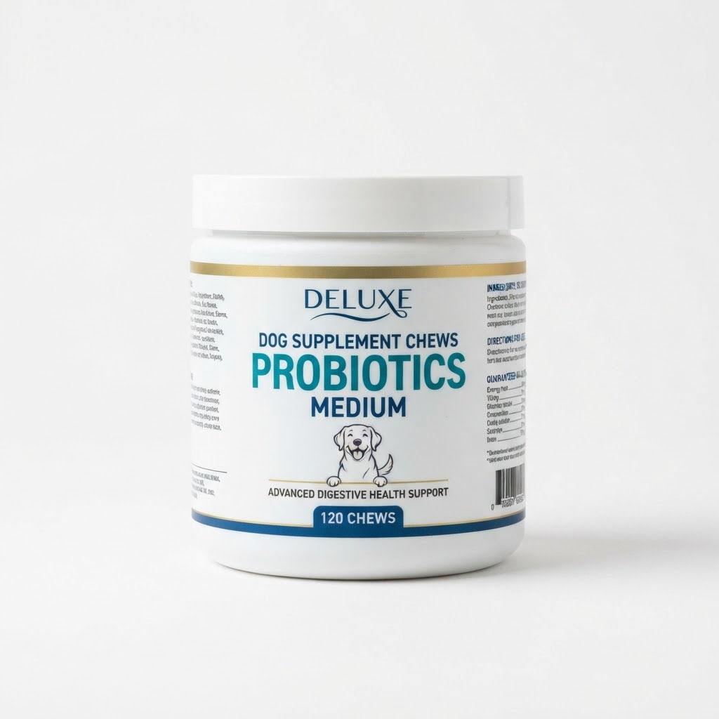 Deluxe - Dog Supplement Chews - Probiotics - Medium - White - All About Your Animals