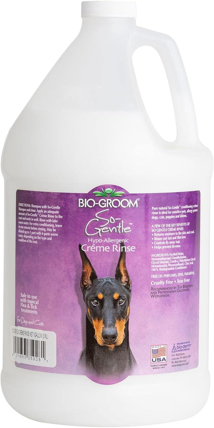 bio-groom so-gentle hypoallergenic dog conditioner – tearless cat & dog bathing