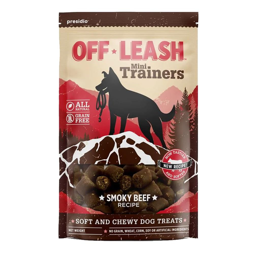 Off-Leash Mini Trainers Smoky Beef Dog Treats 12 Ounce for dogs