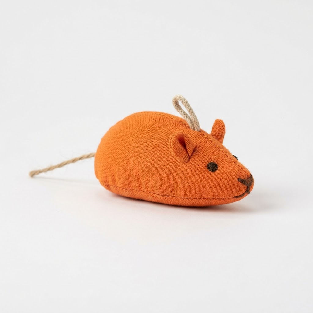 Modern - Catnip Mouse - Organic Catnip - Small - Orange - All About Your Animals