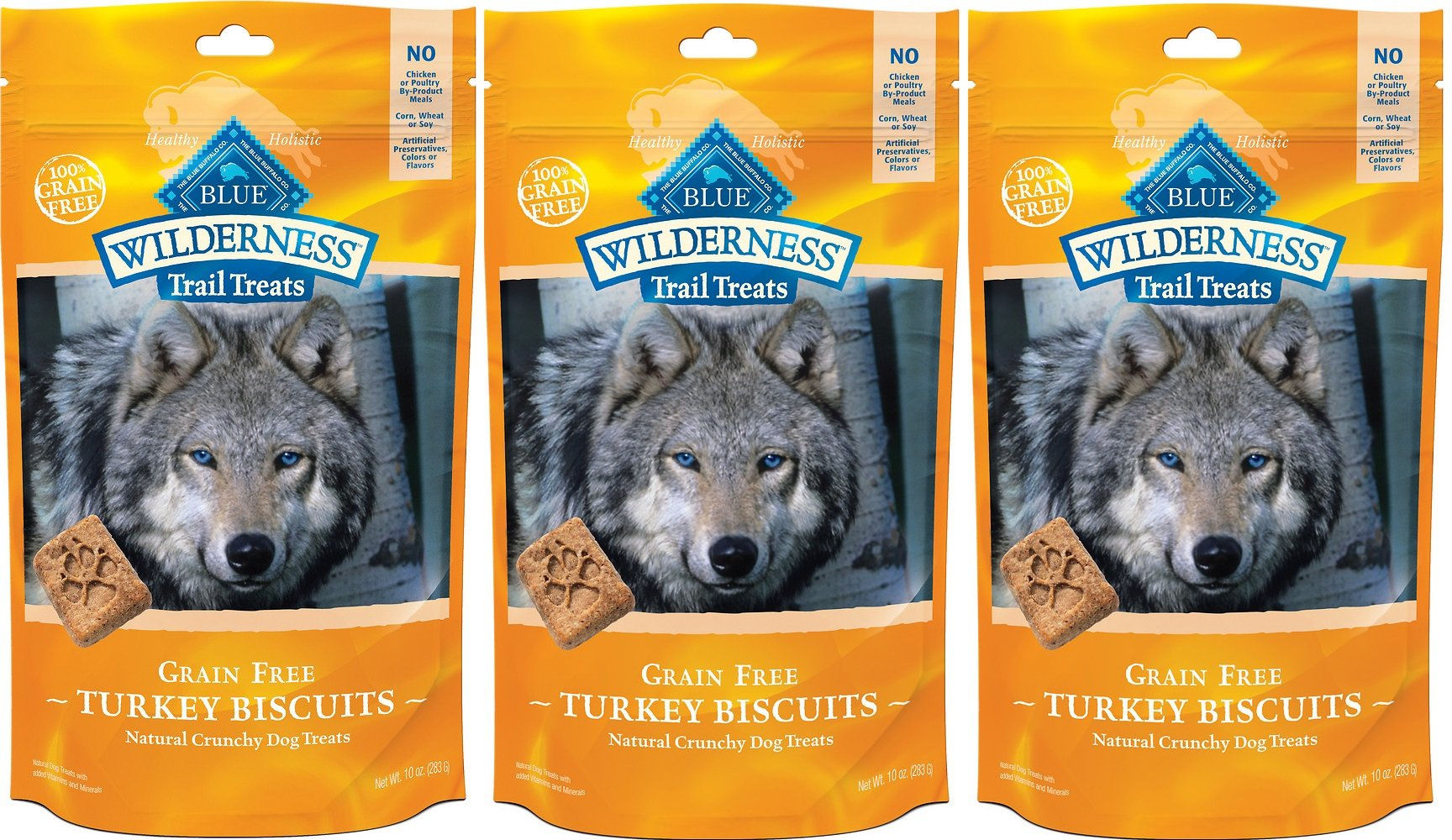 Blue Buffalo Wilderness Trail Treats Grain Free Turkey Biscuits Dog Treats 30 OZ