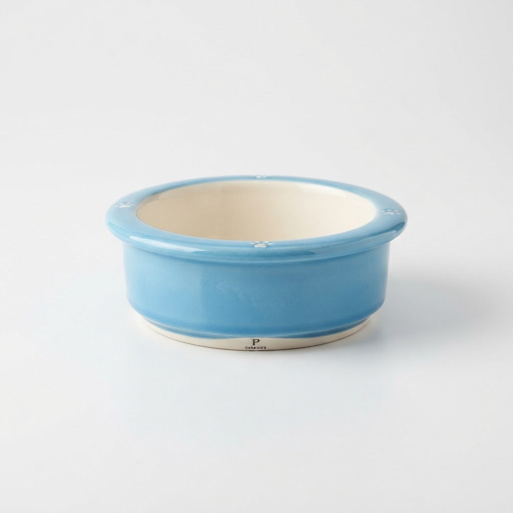Ceramic - Dog Food - Puppy - Blue - All About Your Animals