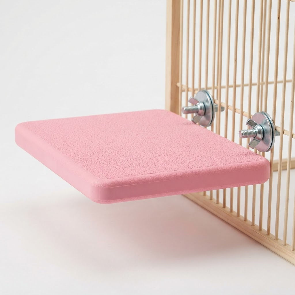 Durable - Bird Platform Perch - Flat Standing - XL - Pink - All About Your Animals