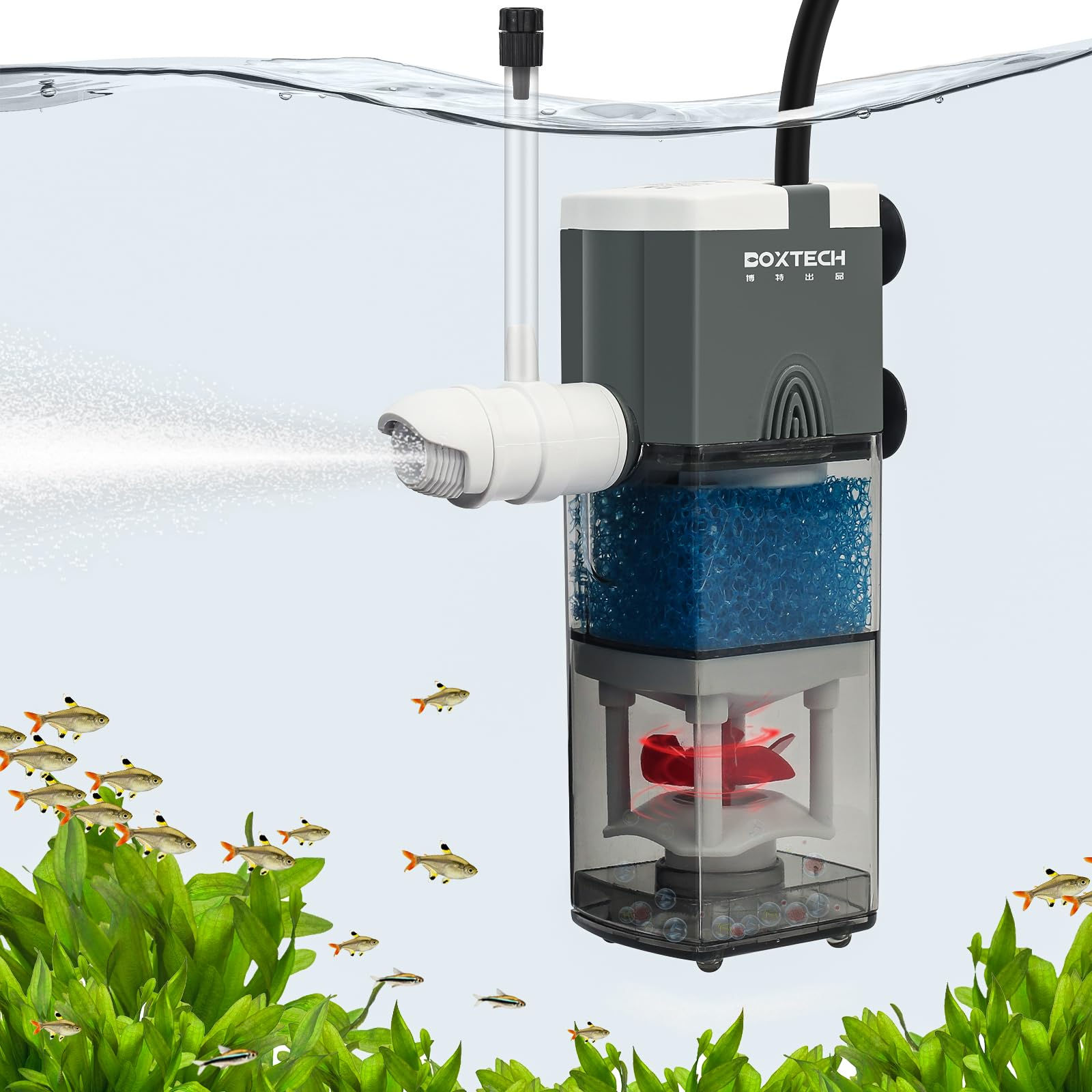 upettools aquarium internal filter 4 in 1 small fish tank filters pump sponge fi
