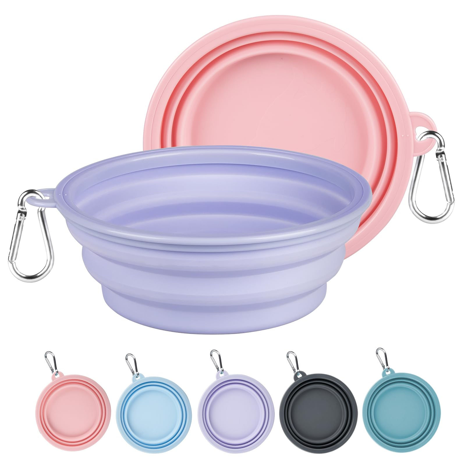 kytely collapsible dog bowls medium (650ml) 2 pack travel dog bowls for dog cat