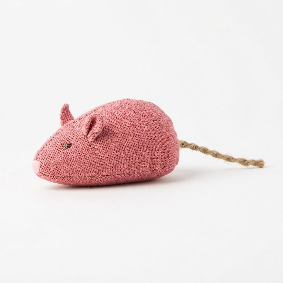 Natural - Catnip Mouse - Organic Catnip - Jumbo - Pink - All About Your Animals