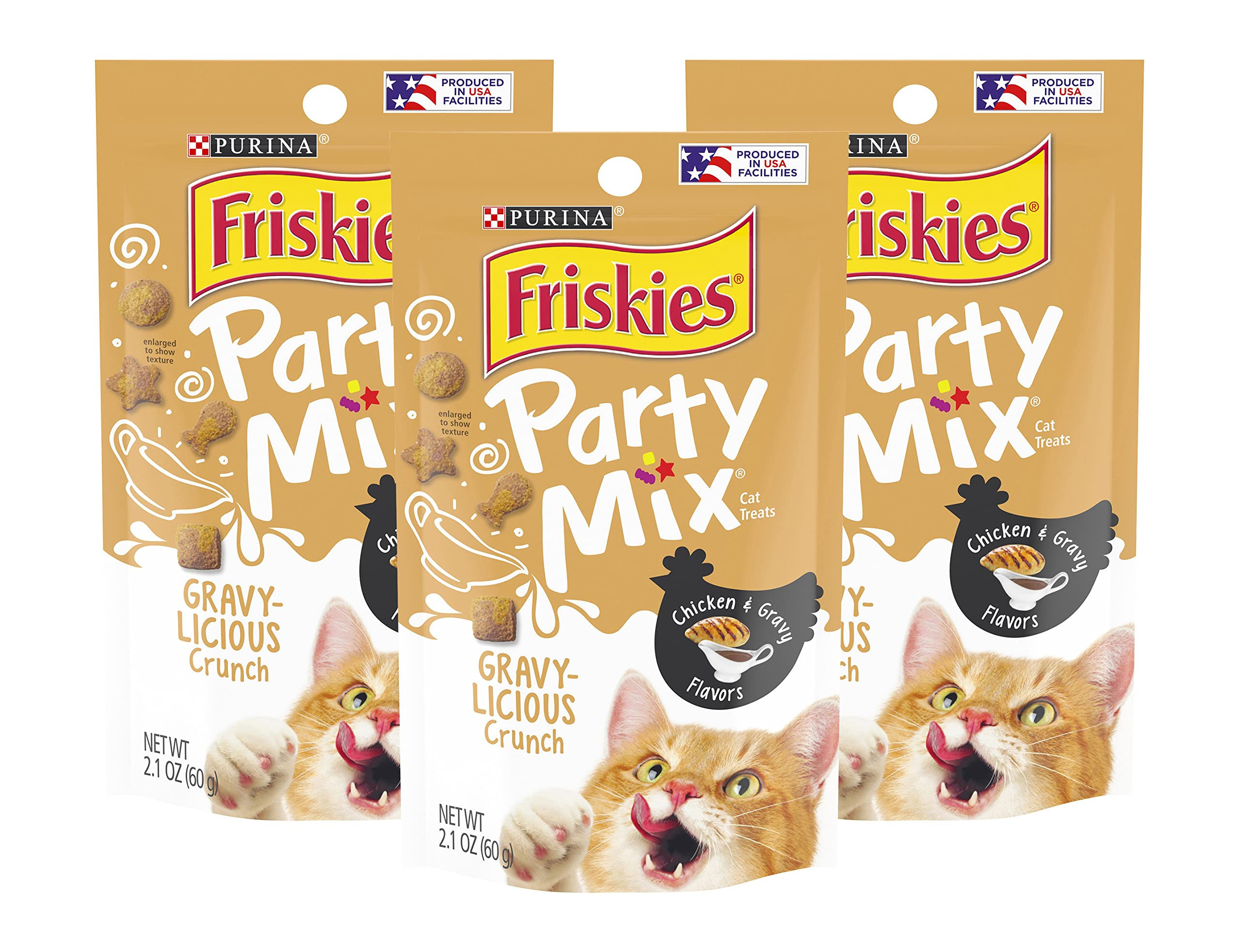 Purina Friskies Party Mix Cat Treats Gravy-Licious Crunch for cats