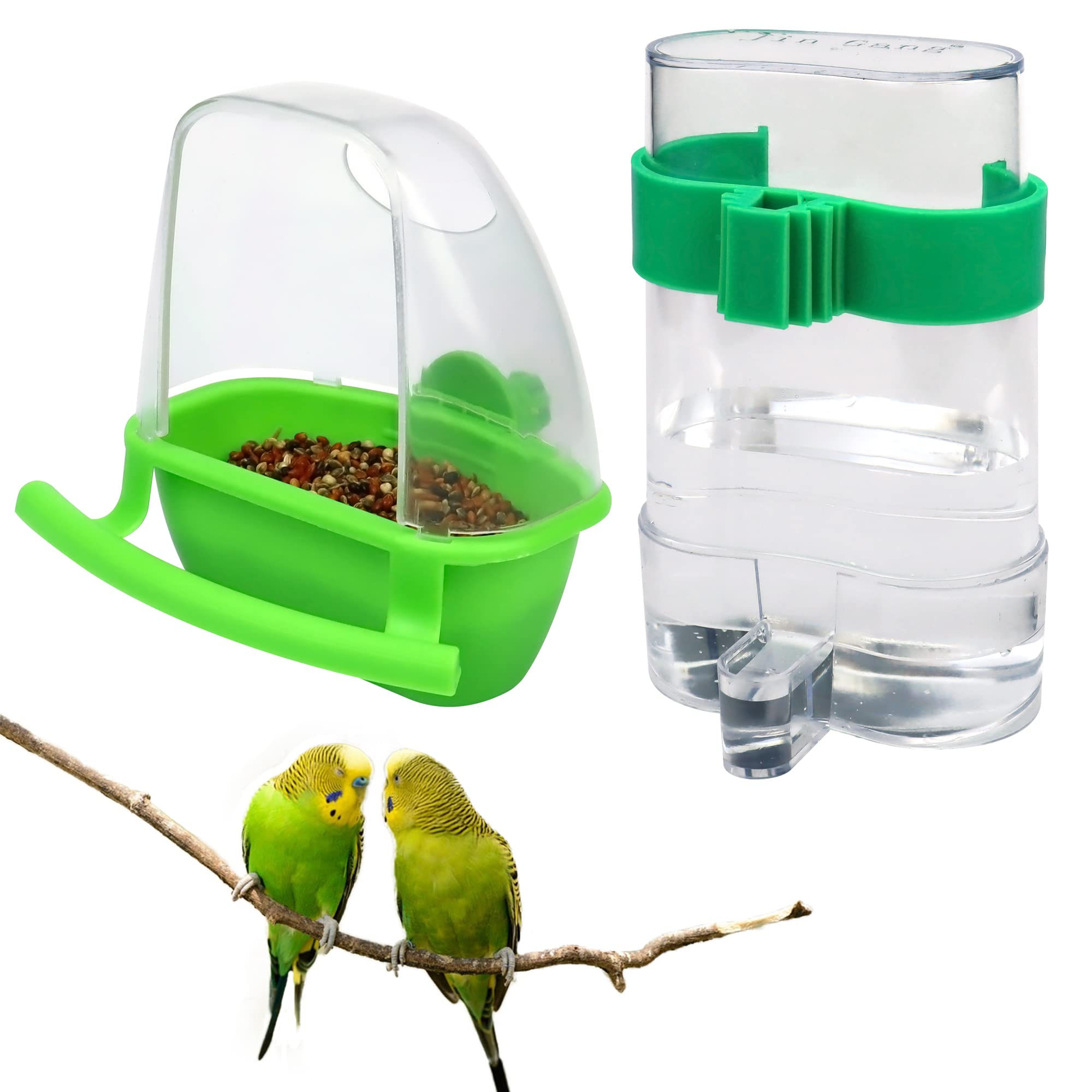 2pcs bird water dispenser parakeet water feeder for cage plastic bird food feede
