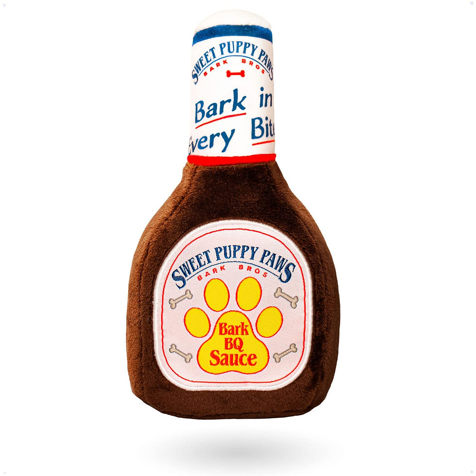 bark bros - sauce bottle dog toys - plush squeaky dog toys funny parody - dog bi