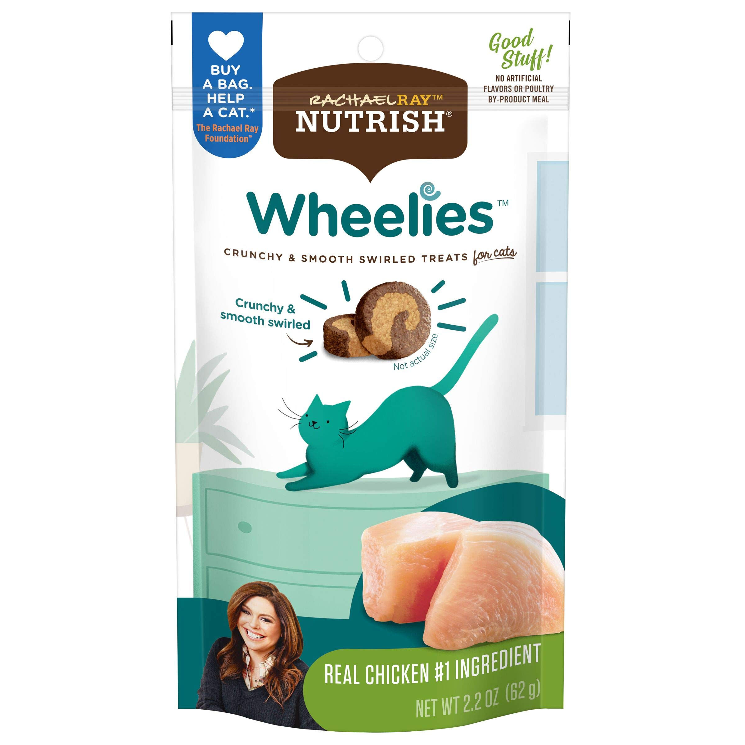 Rachael Ray Nutrish Wheelies Cat Treats Chicken 2.2 Ounces for cats