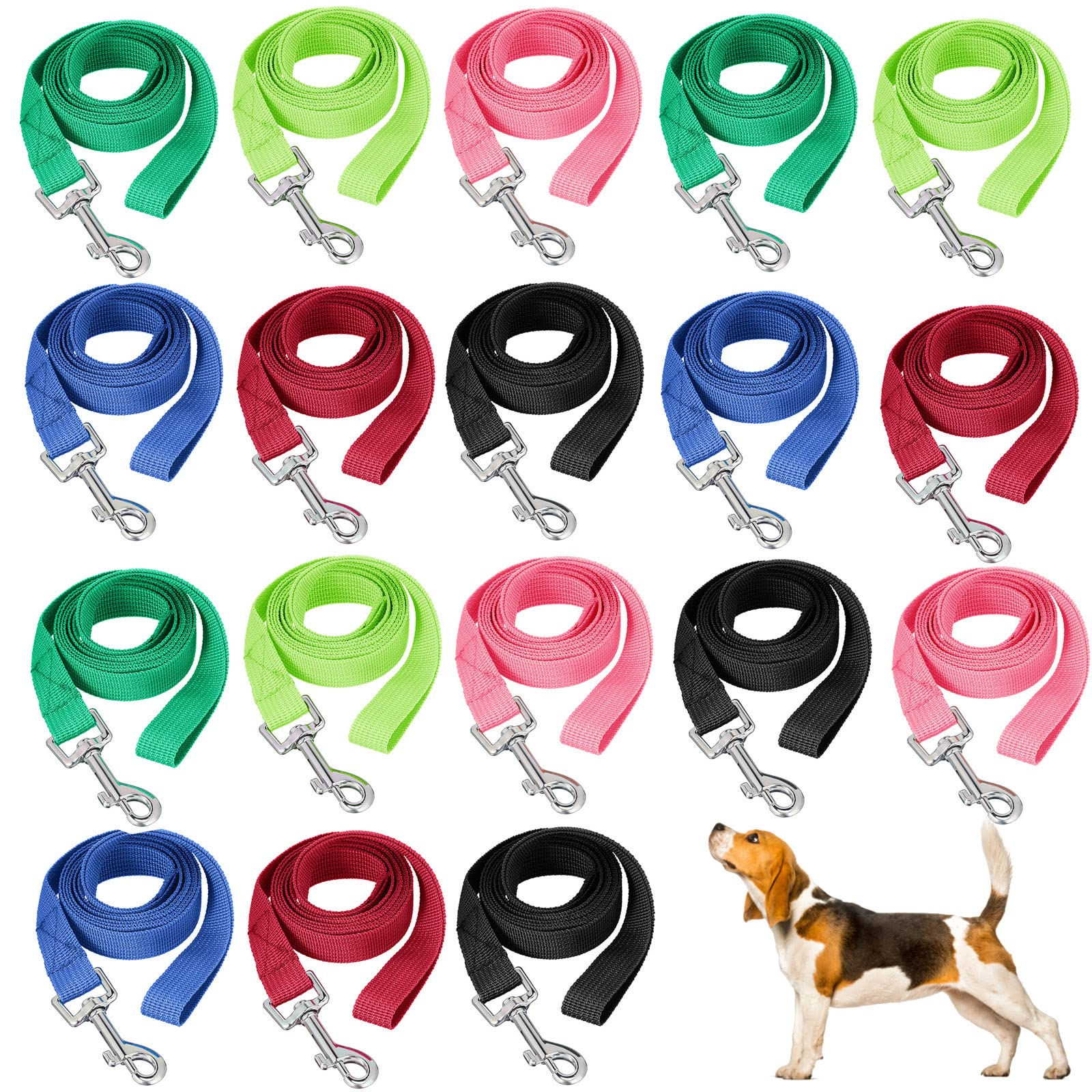 18 Pcs Nylon Dog Leash 5 ft Long Dog Leashes Strong Durable for dogs