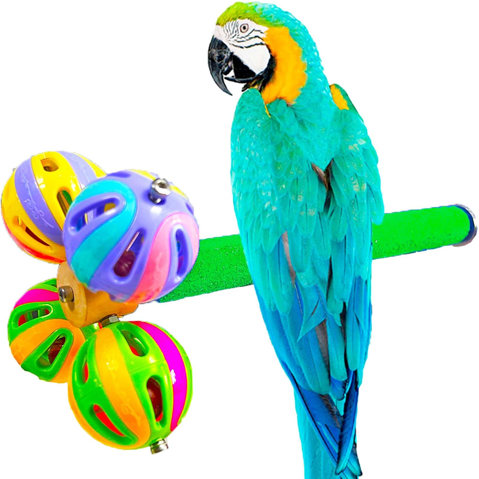 large bird perch toy with rotating balls natural parrot large bird stand perches
