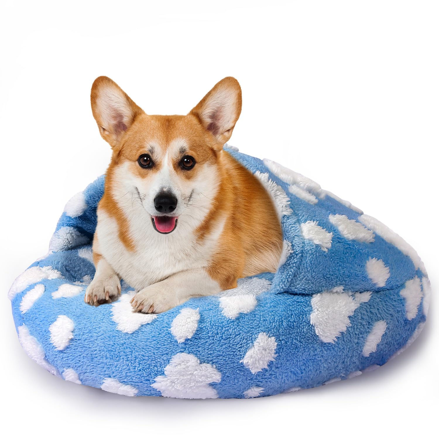 parderry calming dog beds & cat cave bed with hooded cover removable washable cu