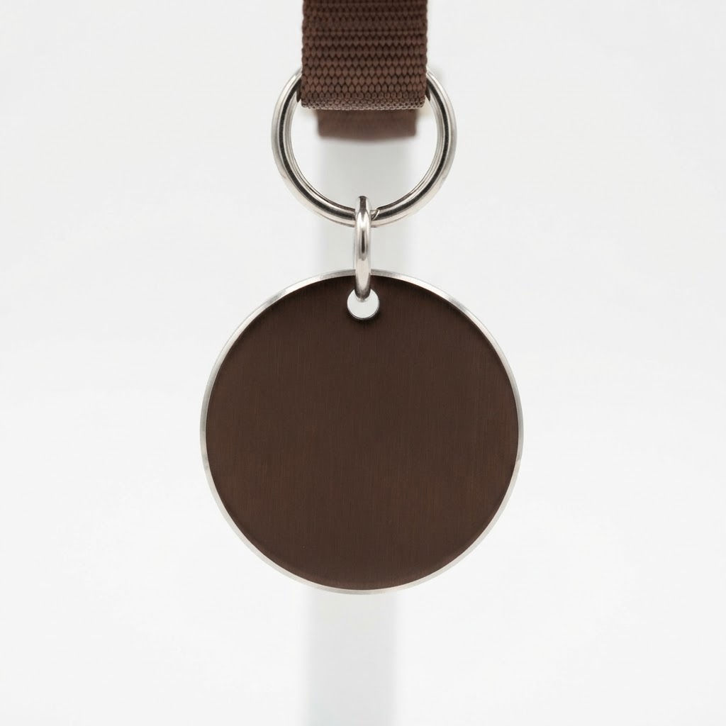 Shatterproof - Dog ID Tag - Stainless Steel - Large - Brown - All About Your Animals