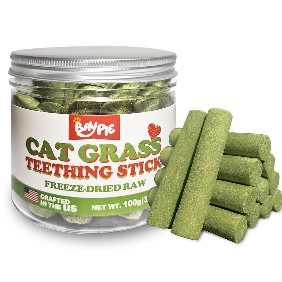 BAYPIE Cat Grass Teething Sticks 100% Natural Freeze Dried for cats