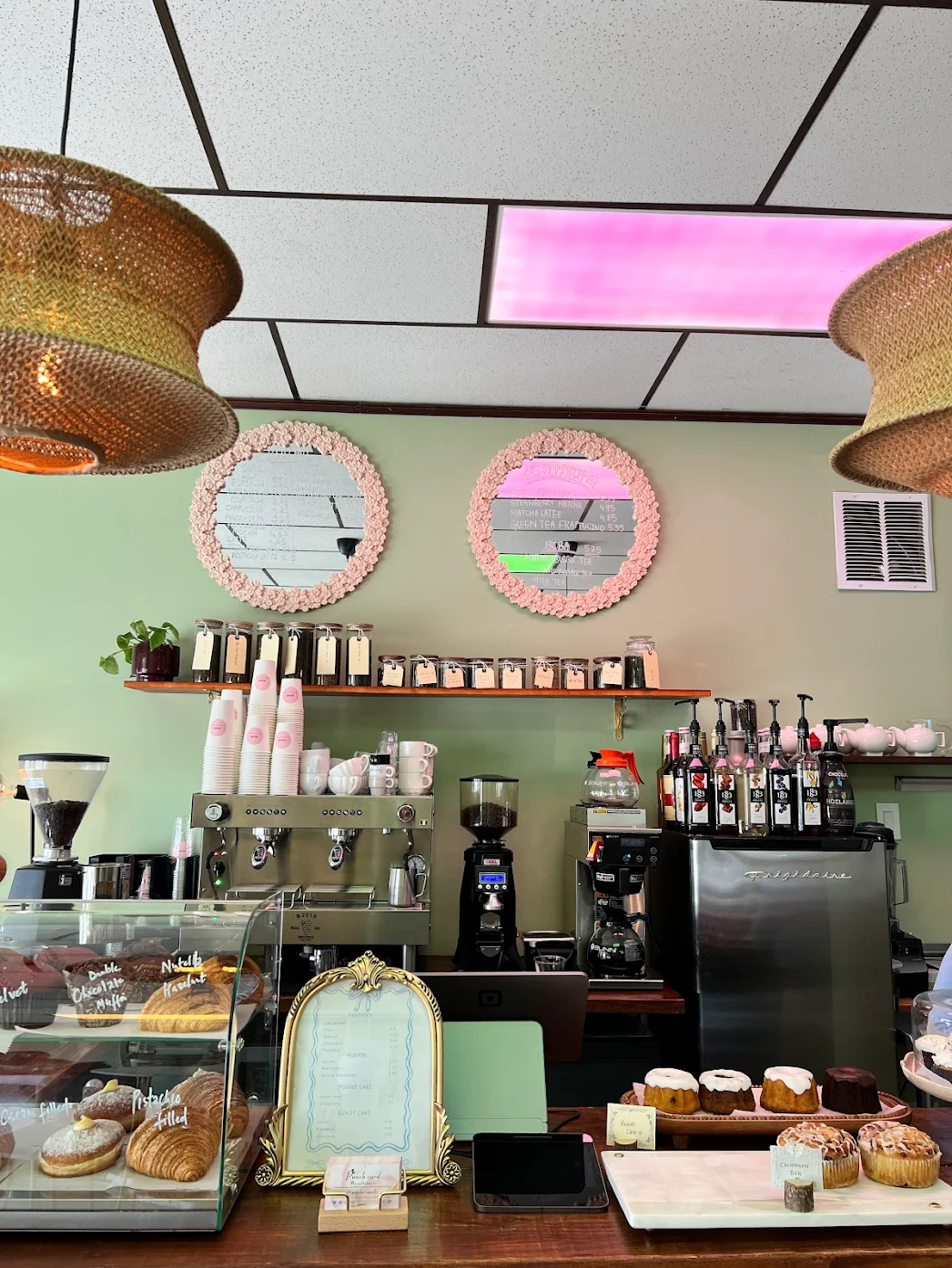 Pastel-themed coffee shop