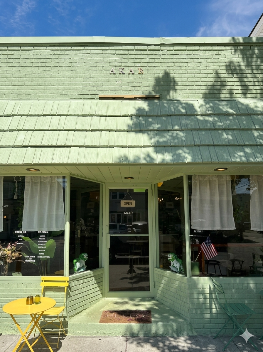 Outdoor sitting area at Akar Cafe