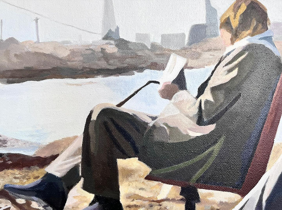 Thumbnail: close up of the painting one man in an armchair